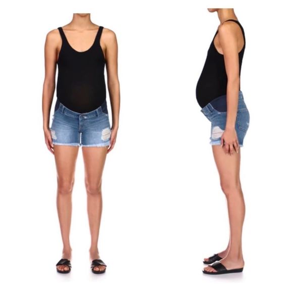 DL1961 Pants - DL1961 Karli Boyfriend Maternity Shorts Distressed 28